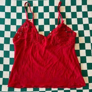 Vintage Y2K Red Lace Top